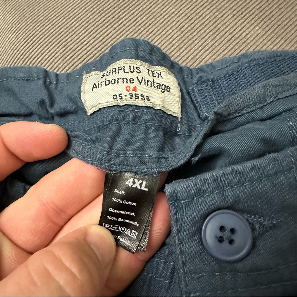 Surplus Tex Cargo Pants Mens 4XL (44x32) Navy Blue Drawstring Airborne Vtg Y2K - Picture 7 of 12